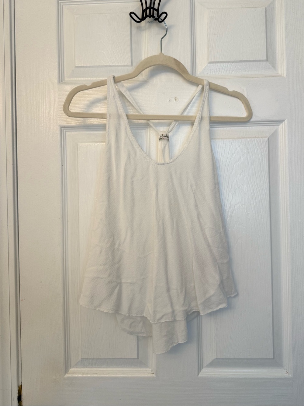 Free People White Flowy Racerback Tank Top - Size Small